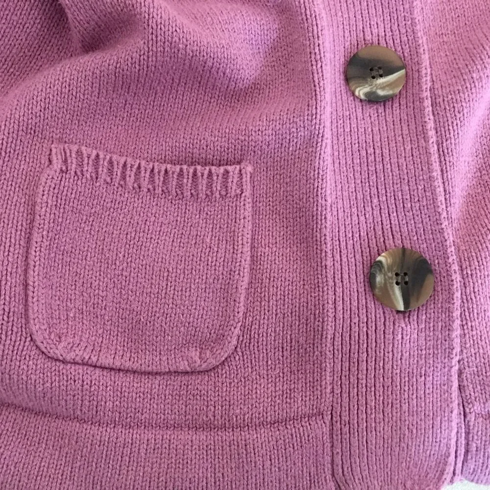 J Jill Cardigan Sweater Jacket Size XS Button-Up Orchid Lavender Pockets Collar - Picture 9 of 9